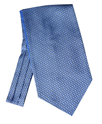 Fine Silk Neat Rope Knots Design Cravat in Sky Blue
